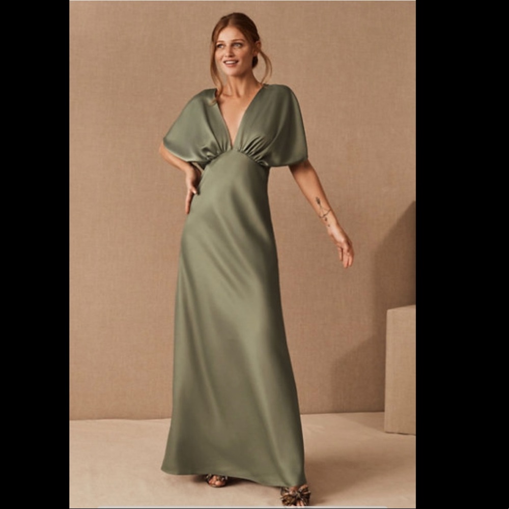 BHLDN Leila Satin Charmeuse Maxi Dress